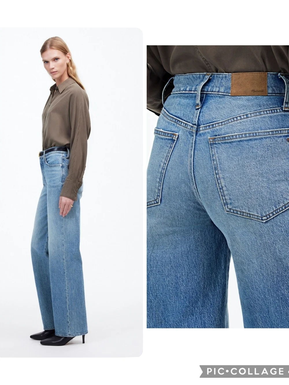 Madewell The Perfect Vintage Wide-Leg Jean Blue Denim Jeans Enmore Wash Size 28 - Picture 2 of 14